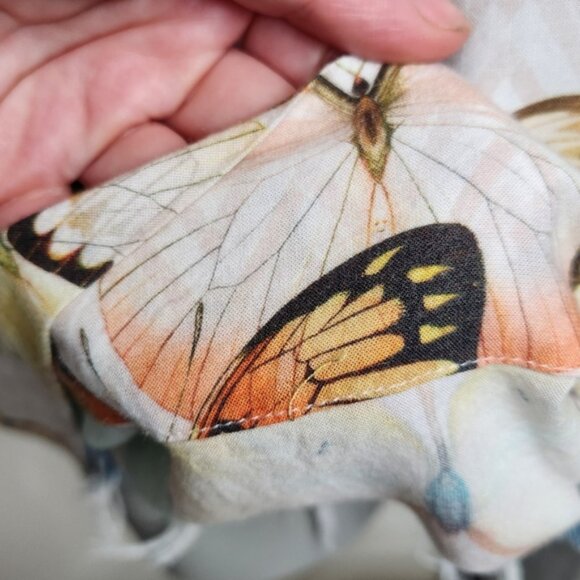 Farm Rio Butterfly Print Ruffle Bodice Thin Strap Mini Dress Size S - Picture 13 of 16